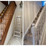 transforming stained bannisters to a painted finish